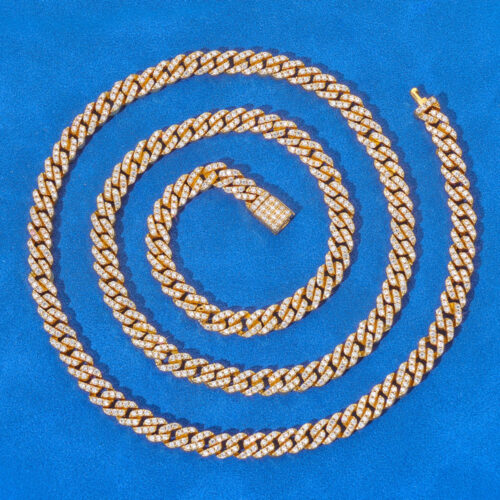 5mm cz 925 silver cuban link chain & bracelet