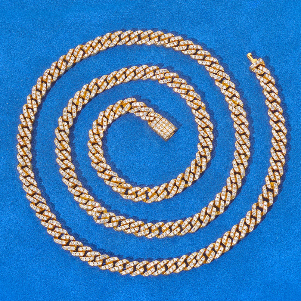 5mm cz 925 silver cuban link chain & bracelet