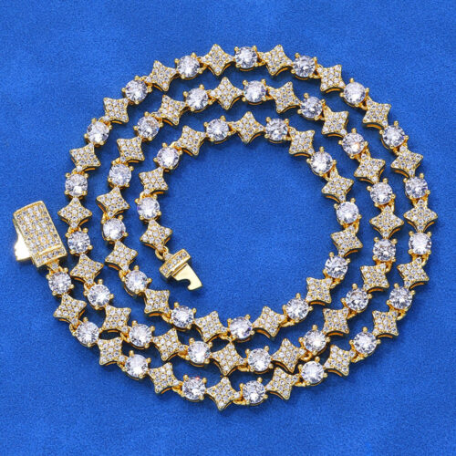 6mm cz 925 silver star tennis chain & bracelet