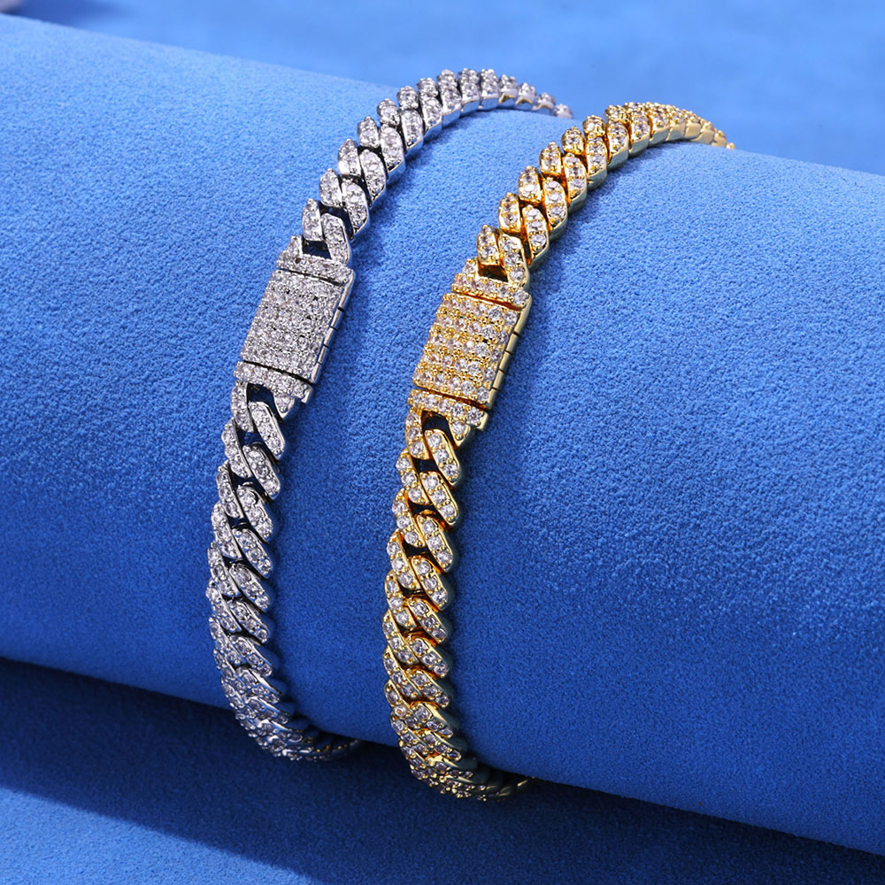 6mm iced out cz sterling silver cuban link chain