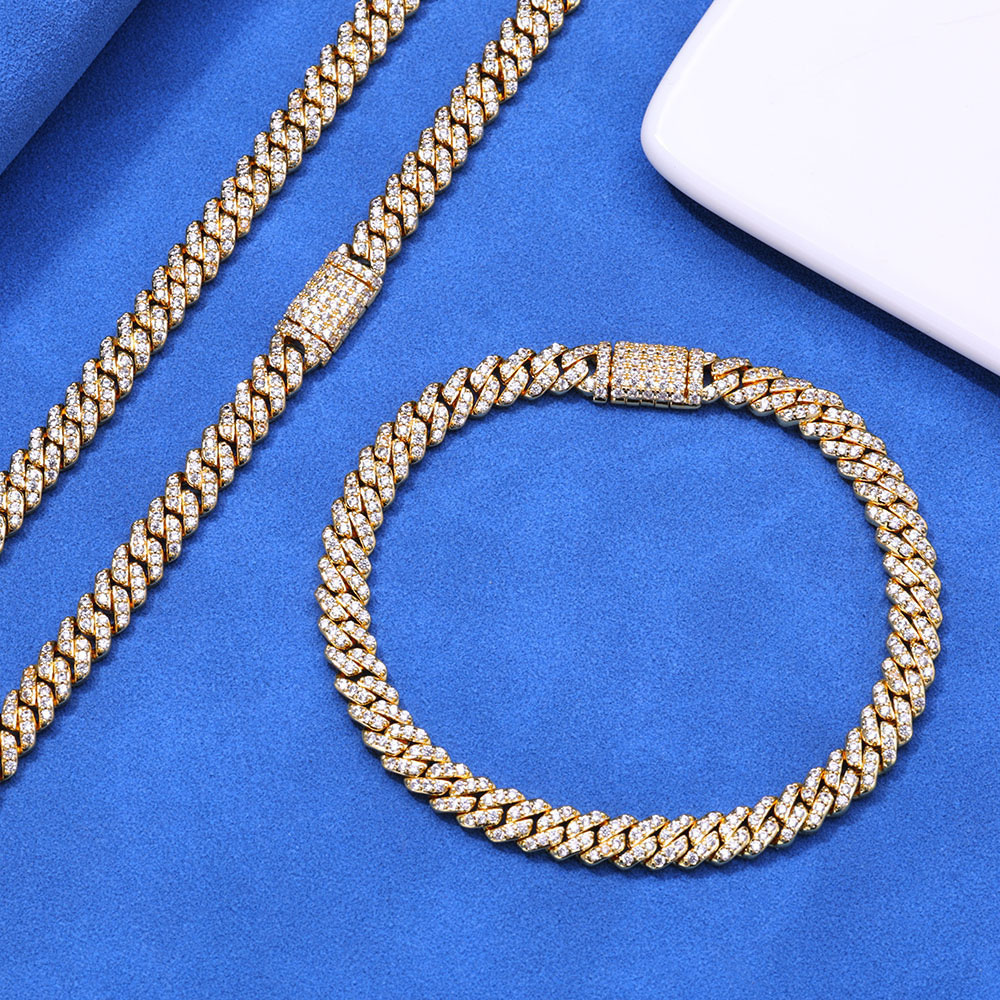 6mm iced out cz sterling silver cuban link chain
