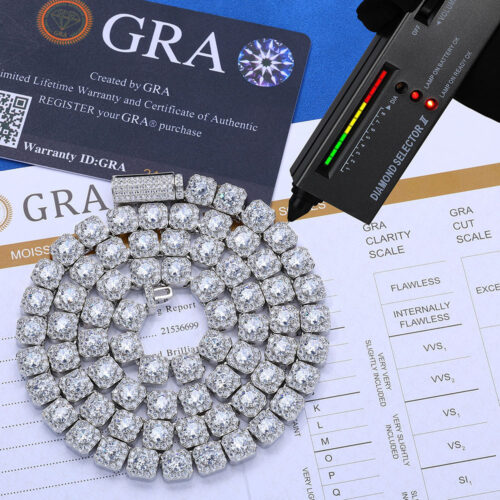 7mm iced out moissanite halo tennis chain & bracelet