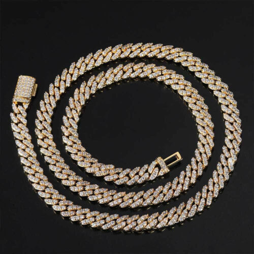 8mm cz sterling silver cuban chain & bracelet