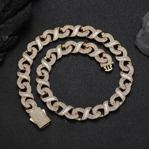 baguette cubic zirconia infinity link necklace & bracelet