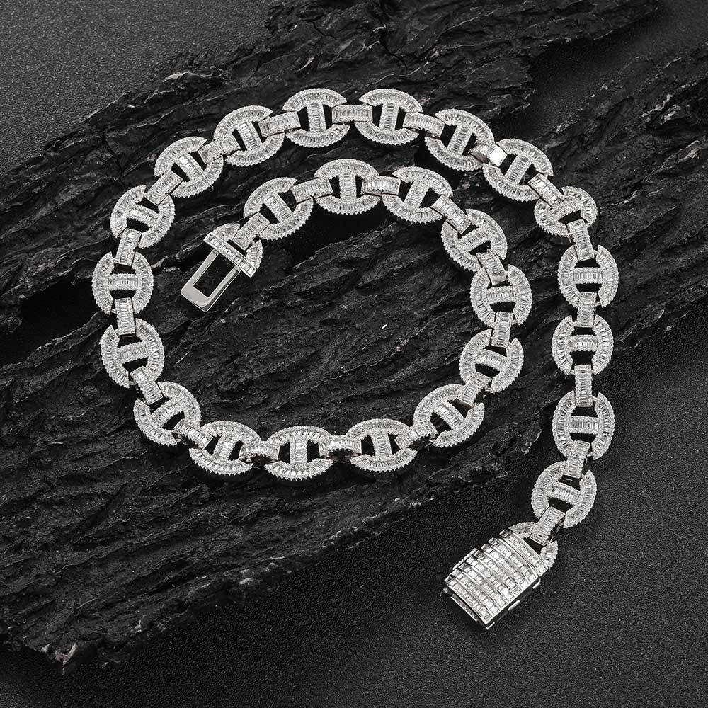 iced out baguette gucci mariner link chain & bracelet