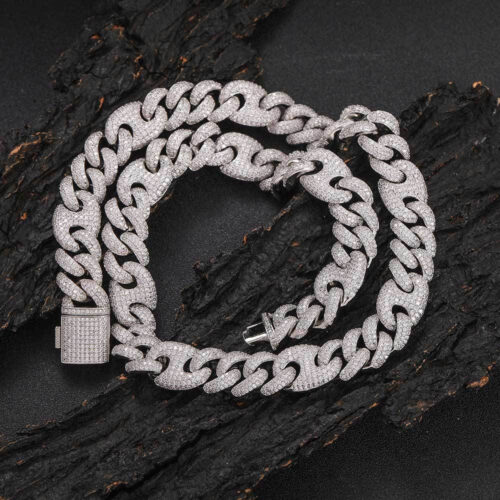 iced out micro pave cz mariner & cuban link chain