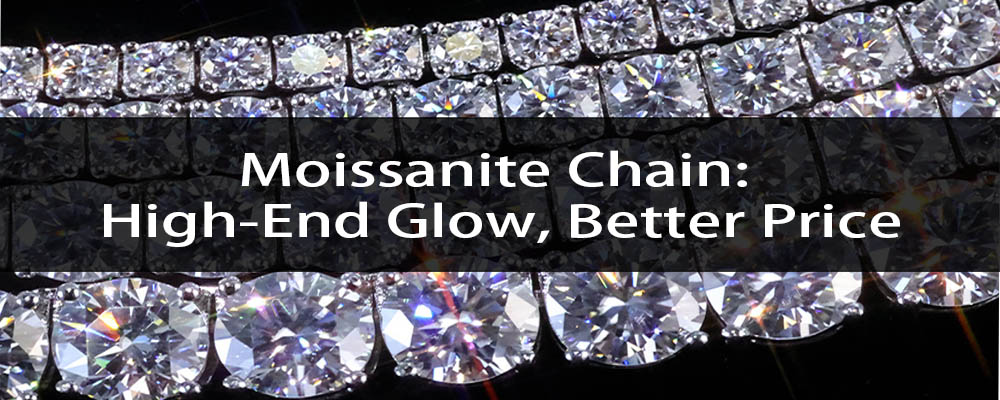 iced out moissanite chain high end glow, better price