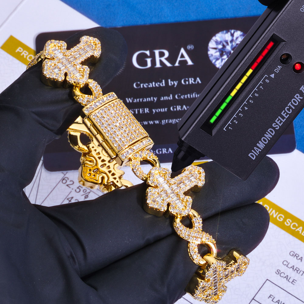 infinity cross moissanite tennis link chain & bracelet