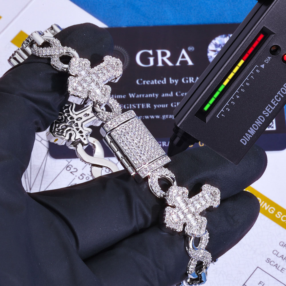 infinity cross moissanite tennis link chain & bracelet