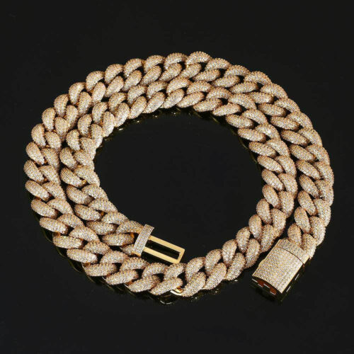 micro pave cz bubble cuban link chain & bracelet