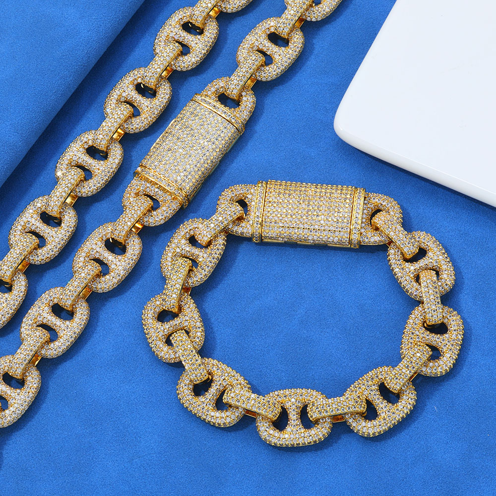 micro pave gucci link mariner chain & bracelet