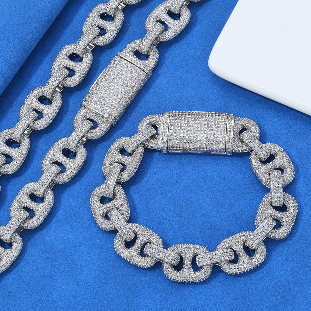 micro pave gucci link mariner chain & bracelet