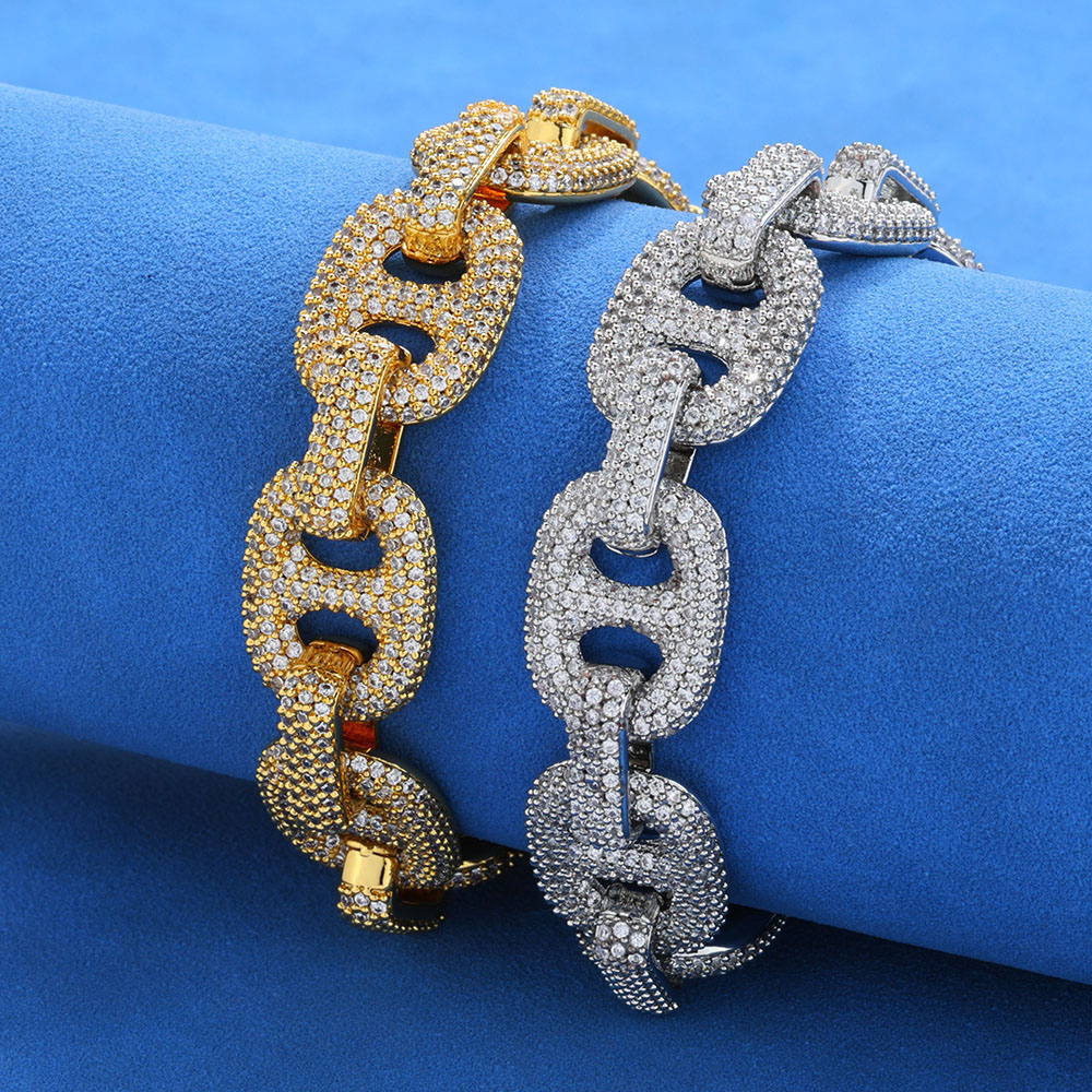 micro pave gucci link mariner chain & bracelet