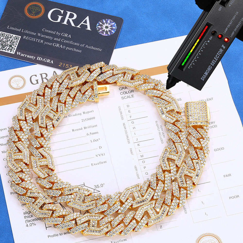 mixed cuban & mariner moissanite chain & bracelet