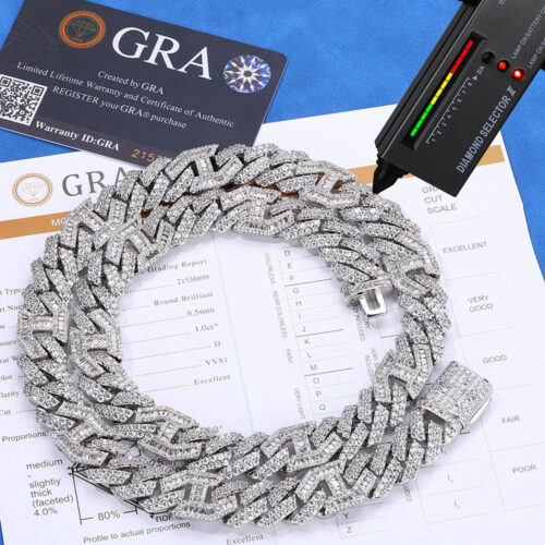 mixed cuban & mariner moissanite chain & bracelet