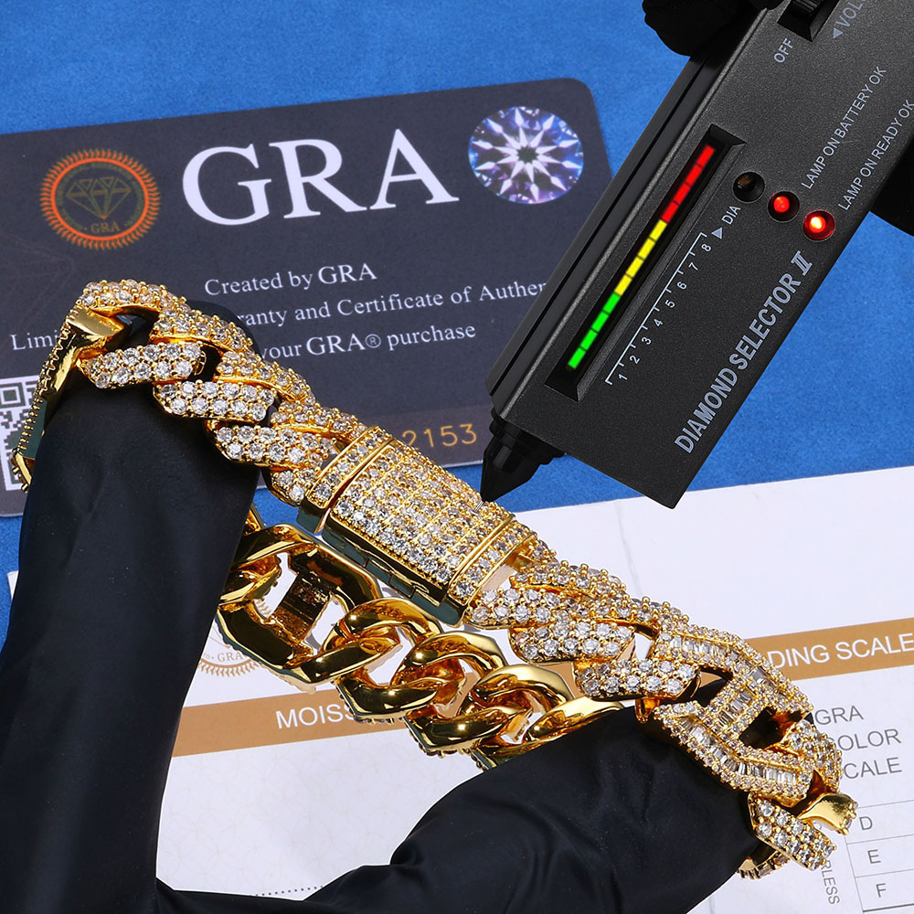 mixed cuban & mariner moissanite chain & bracelet