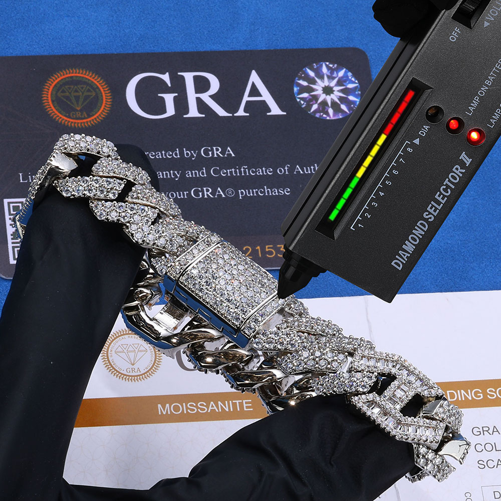 mixed cuban & mariner moissanite chain & bracelet