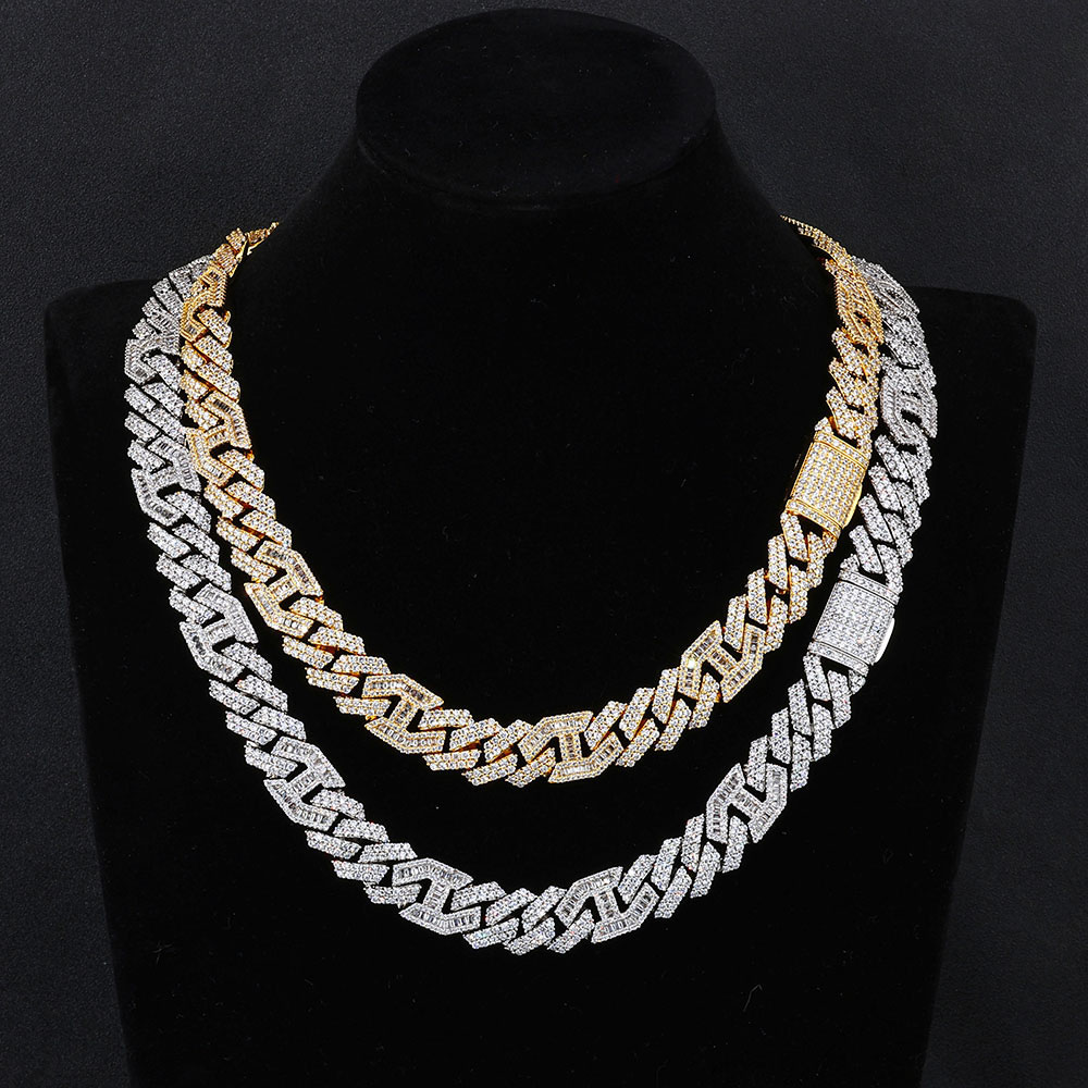 mixed cuban & mariner moissanite chain & bracelet