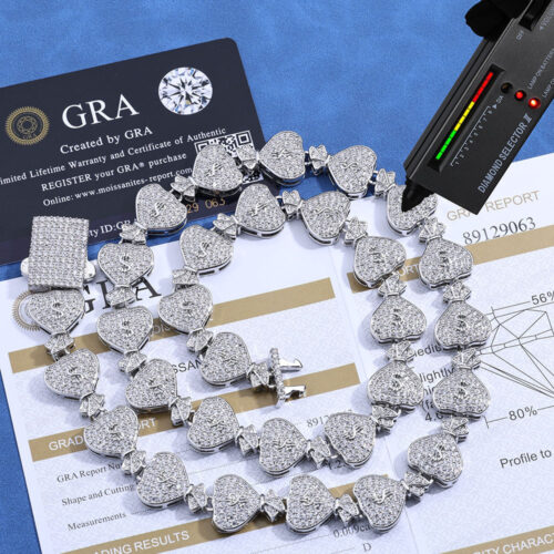 moissanite sterling silver infinity clover chain & bracelet (copy)