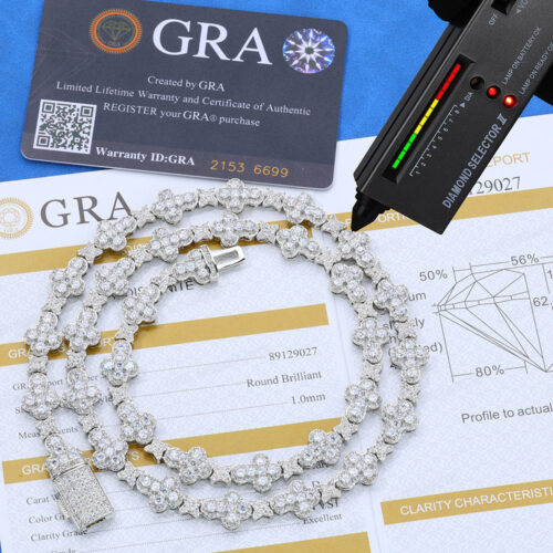 moissanite cross star tennis link necklace & bracelet