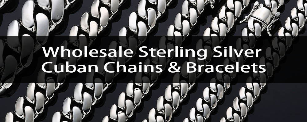 wholesale sterling silver cuban chains & bracelets