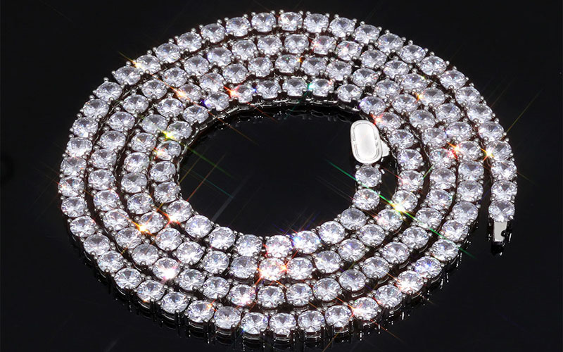 custom moissanite pendants tennis chain