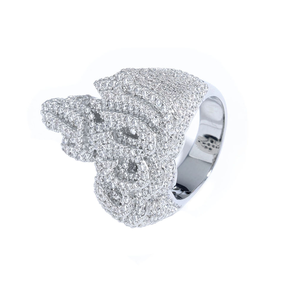 hip hop rings silver plated