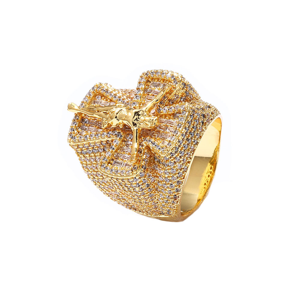 hip hop rings the jesus piece cluster ring