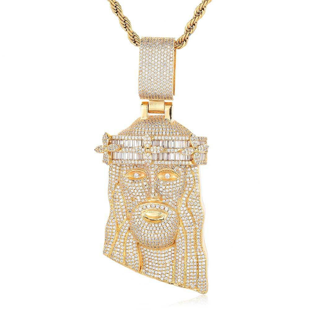 jesus piece chain brass adn cz