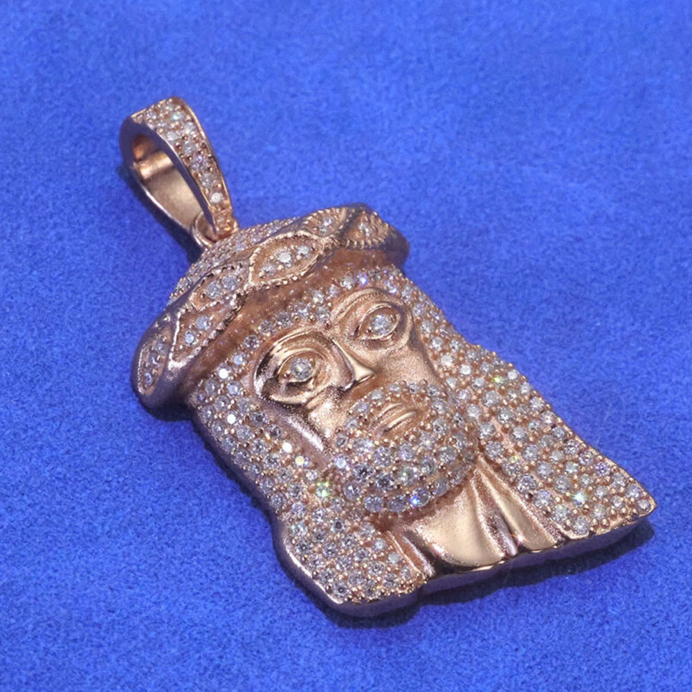 jesus piece chain rose gold plateing