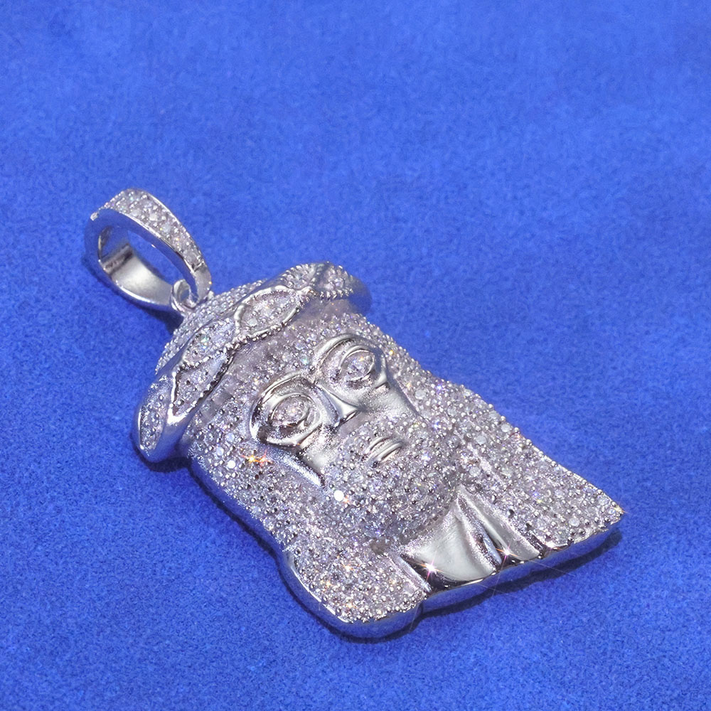 jesus piece chain white gold plateing