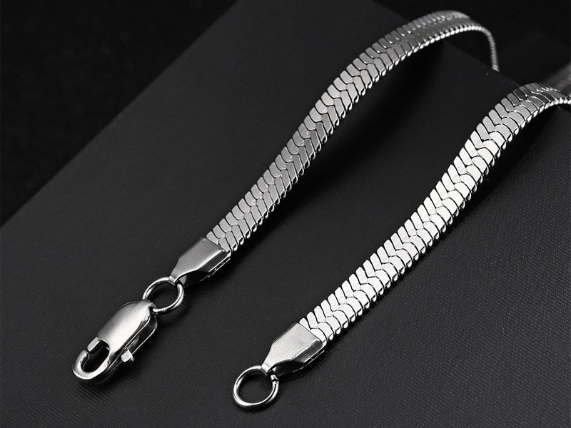 moissanite tennis chain herringbone chain