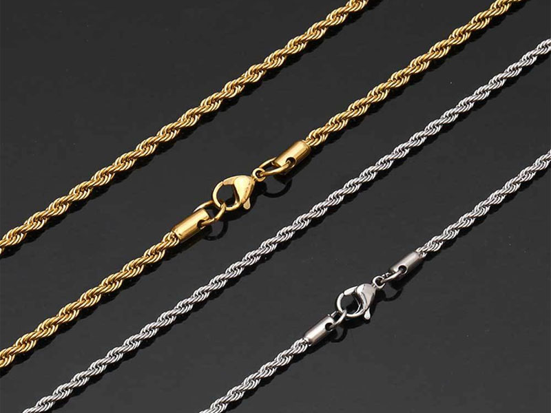 moissanite tennis chain rope chain
