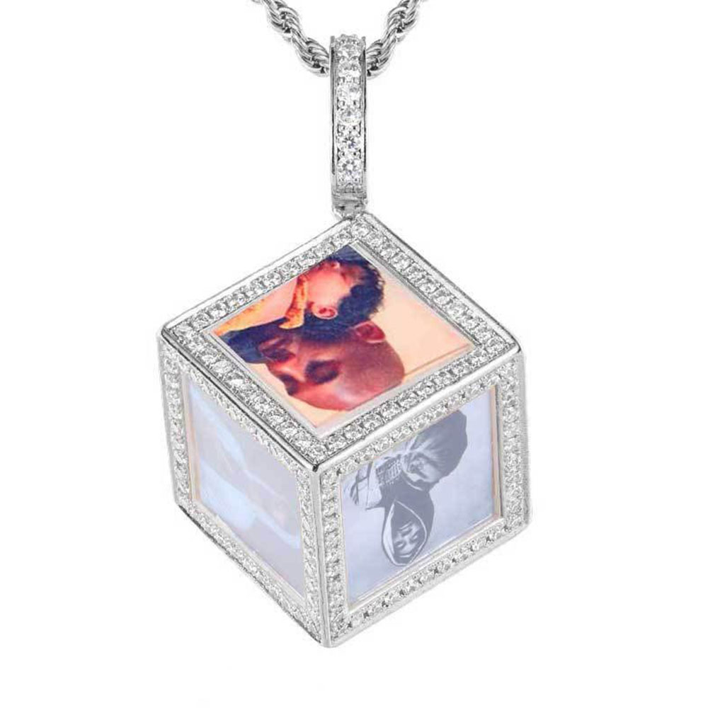 photo memory pendants 6 sided cube