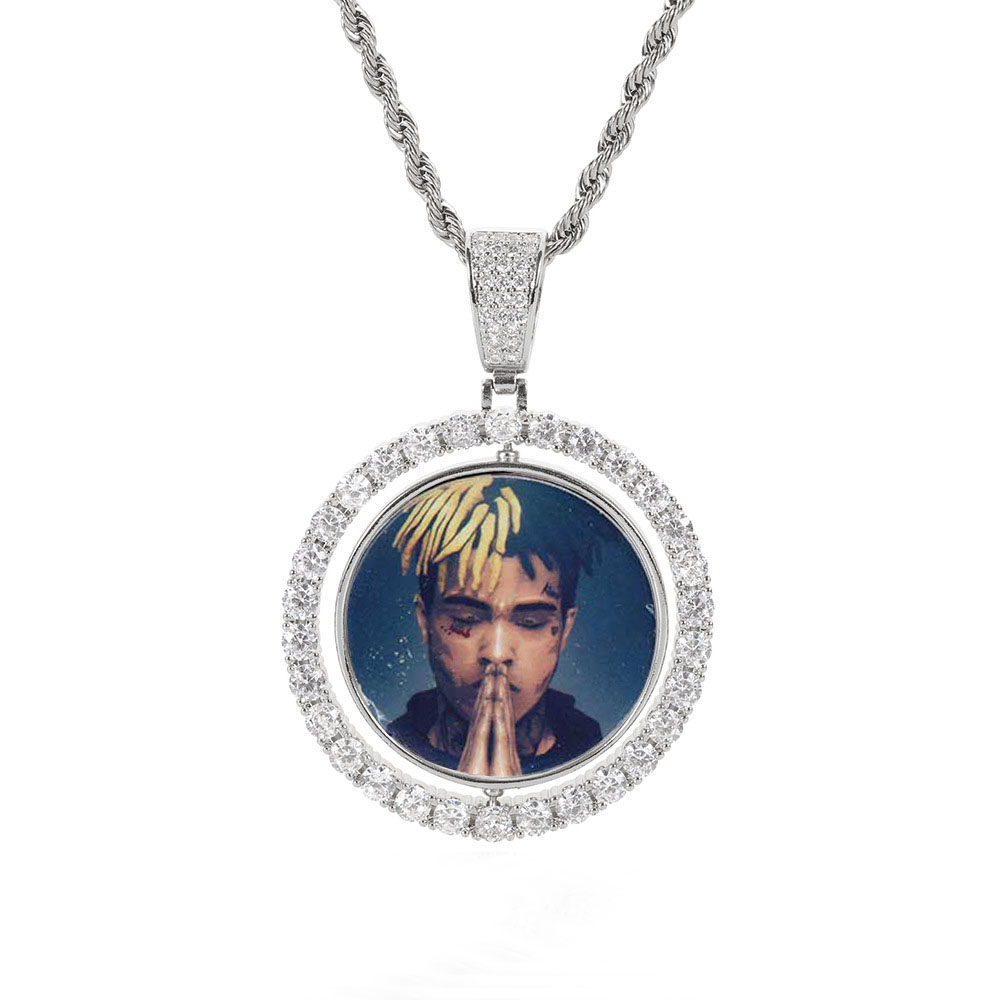 photo memory pendants 925 sterling silver + moissanite