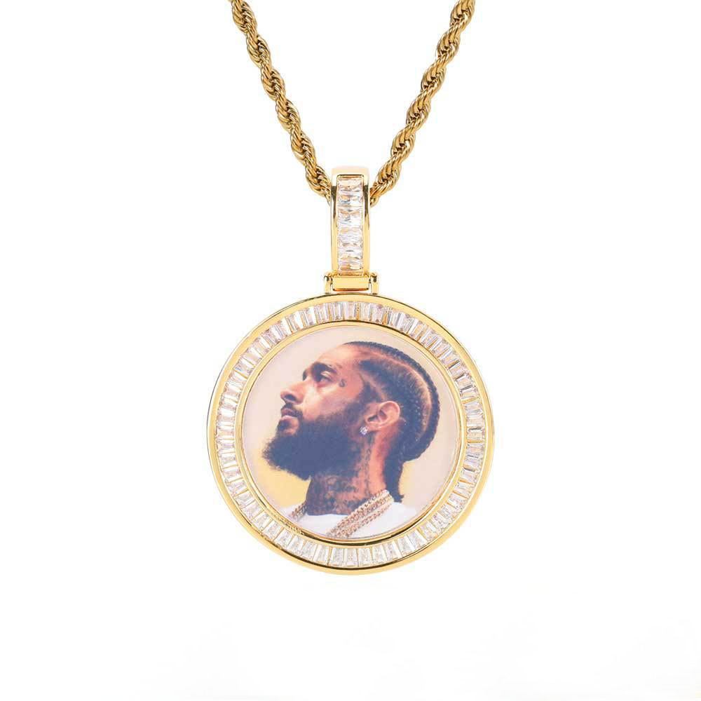 photo memory pendants brass or stainless steel with cz