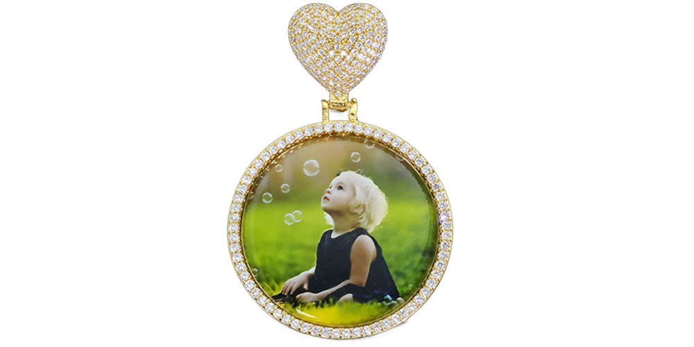 photo memory pendants gold plating