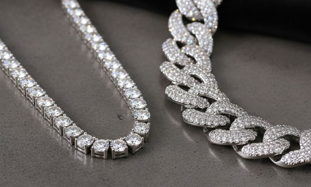 sterling silver cz chains tennis chain or cuban link