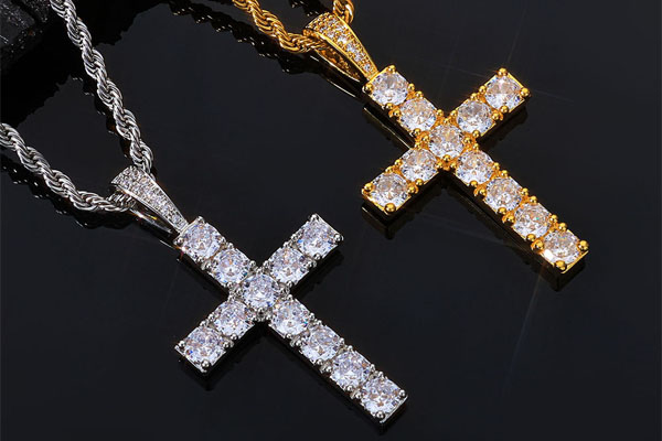 moissanite cross pendants classic solitaire cross