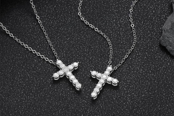 moissanite cross pendants minimalist micro cross