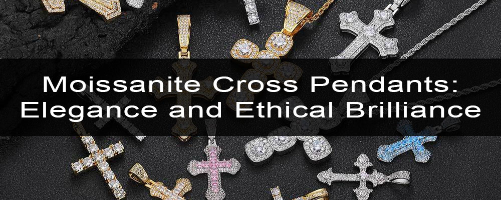 moissanite cross pendants