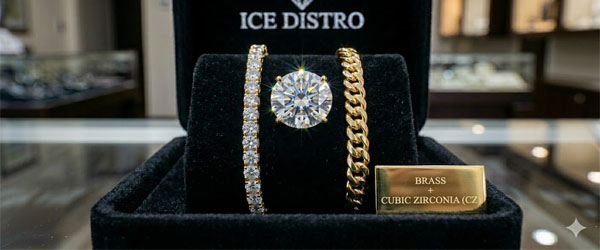 what is a jesus piece brass + cubic zirconia (cz)